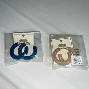 2 pair Mud Pie chunky hoop earrings